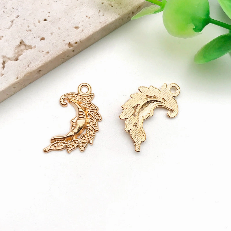 Wholesale DIY Drip Oil Alloy Small Pendant Bracelet Moon Star Sun Moon Necklace Pendant Accessories