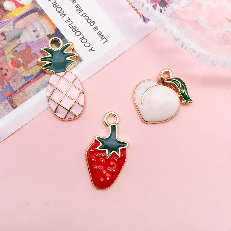 Wholesale DIY Fruit Drop Oil Creative Cute Necklace Pendant Accessories