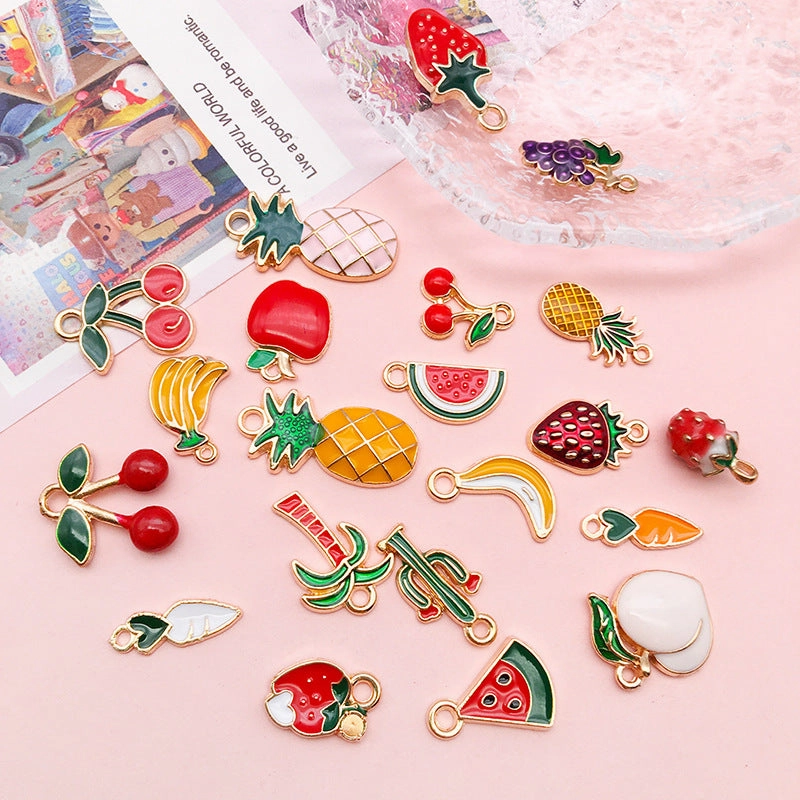 Wholesale DIY Fruit Drop Oil Creative Cute Necklace Pendant Accessories