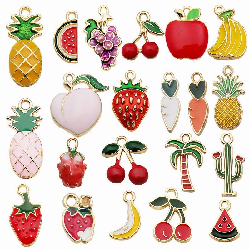 Wholesale DIY Fruit Drop Oil Creative Cute Necklace Pendant Accessories