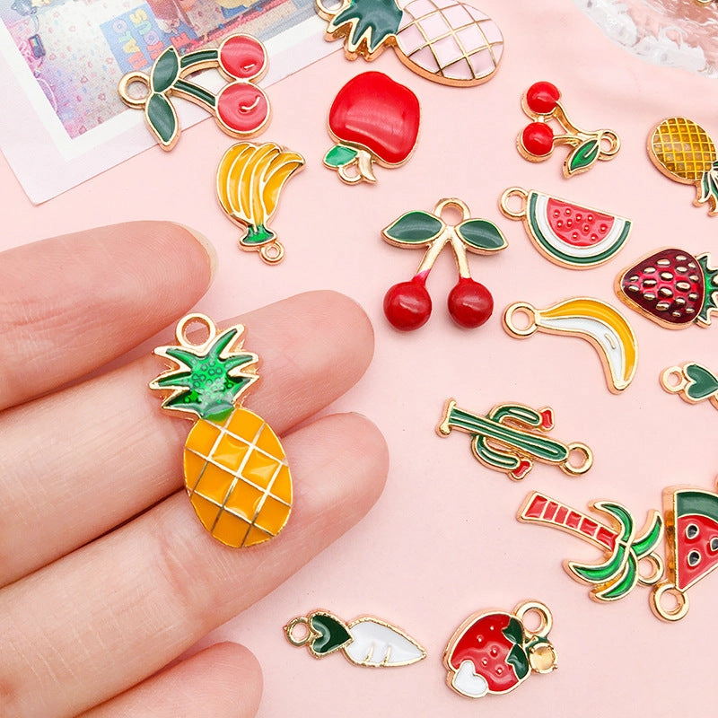 Wholesale DIY Fruit Drop Oil Creative Cute Necklace Pendant Accessories