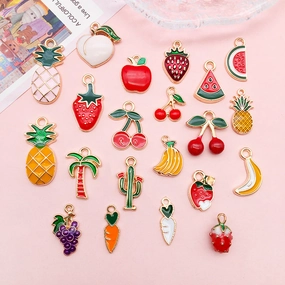 Wholesale DIY Fruit Drop Oil Creative Cute Necklace Pendant Accessories