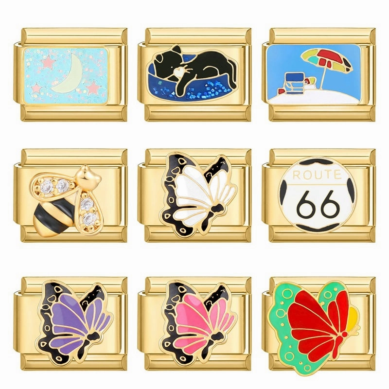 Wholesale  DIY Gold-bottom Light Luxury Creative Personalized Bracelet Charms