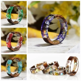 Wholesale diy handmade dried flower glue ring