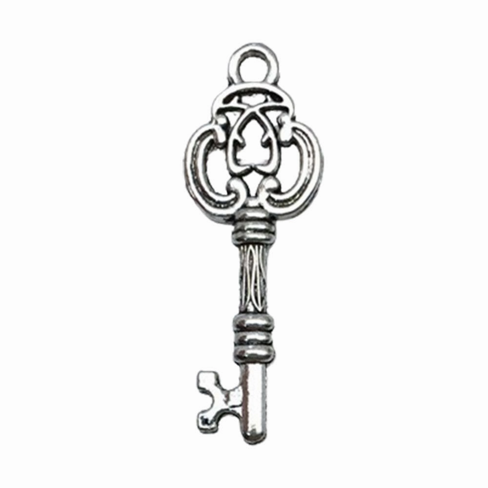 Wholesale DIY Love Handmade Vintage Silver Small Key Necklace Pendant Accessories