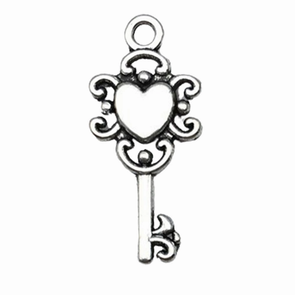 Wholesale DIY Love Handmade Vintage Silver Small Key Necklace Pendant Accessories