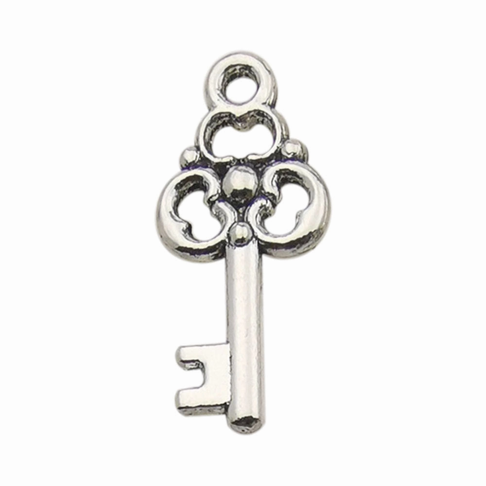 Wholesale DIY Love Handmade Vintage Silver Small Key Necklace Pendant Accessories