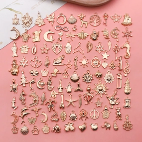 Wholesale DIY Retro Alloy KC Gold Necklace Pendant Accessories