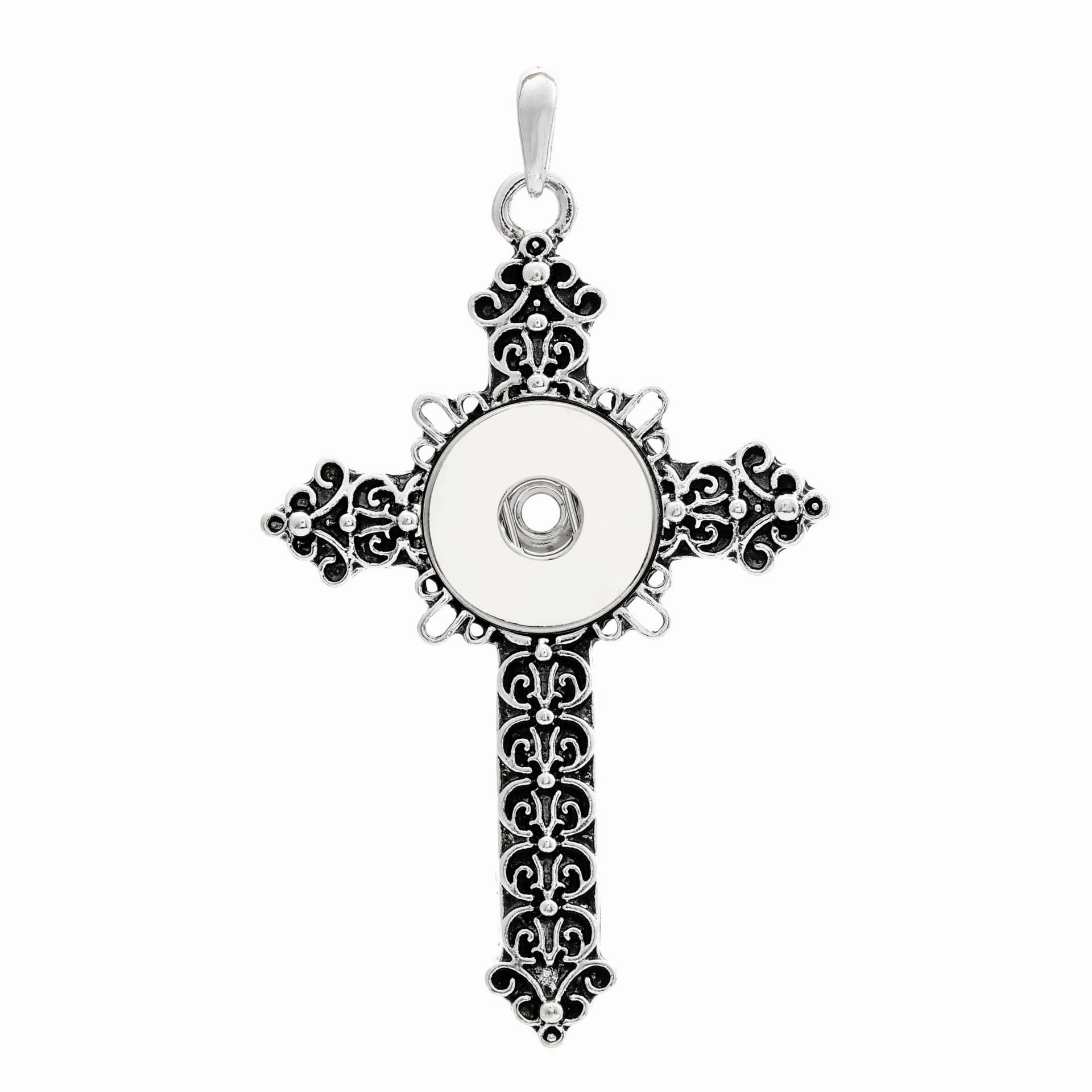 Wholesale DIY Snap Necklace Alloy Cross Pendant