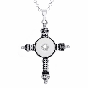 Wholesale DIY Snap Necklace Alloy Cross Pendant