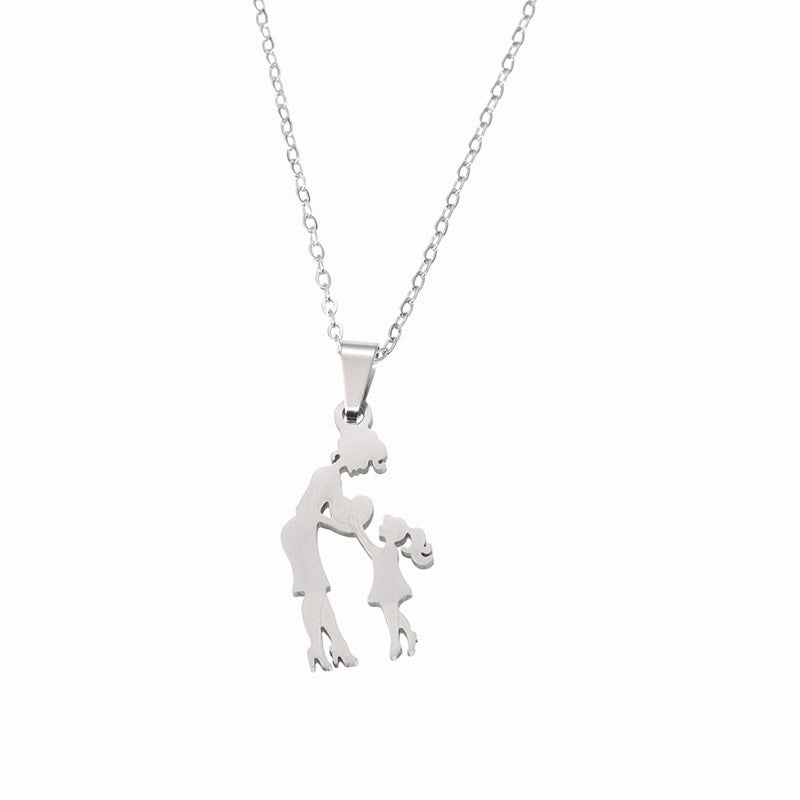Wholesale DIY Warm Mother and Daughter Necklace