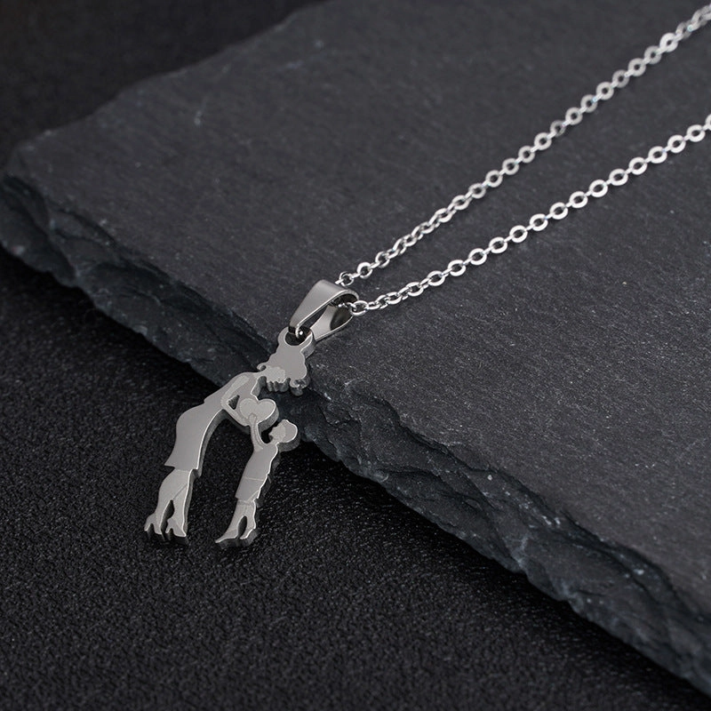 Wholesale DIY Warm Mother and Daughter Necklace