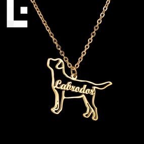 Wholesale Dog Pattern Letter Pendant Necklace