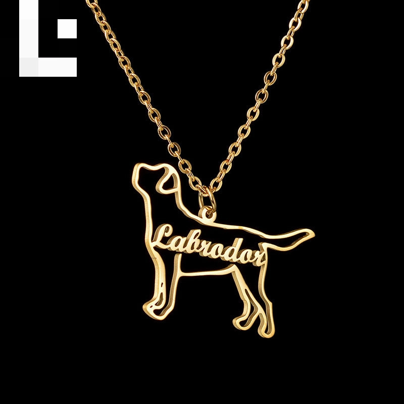 Wholesale Dog Pattern Letter Pendant Necklace