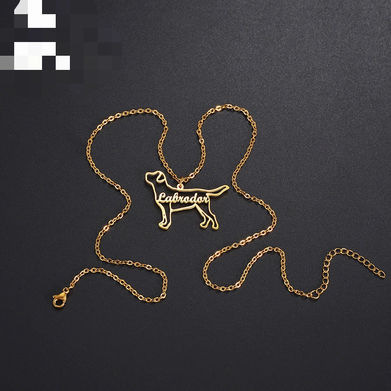 Wholesale Dog Pattern Letter Pendant Necklace