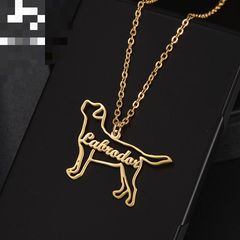 Wholesale Dog Pattern Letter Pendant Necklace