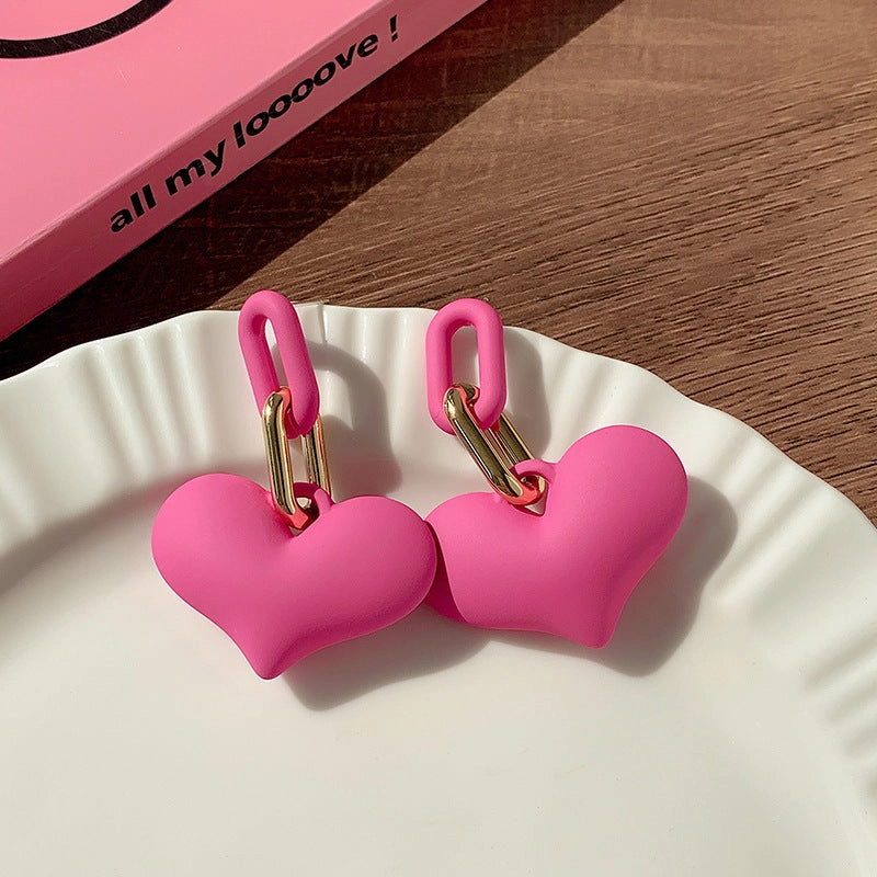 Wholesale Dopamine Rose Red Earrings