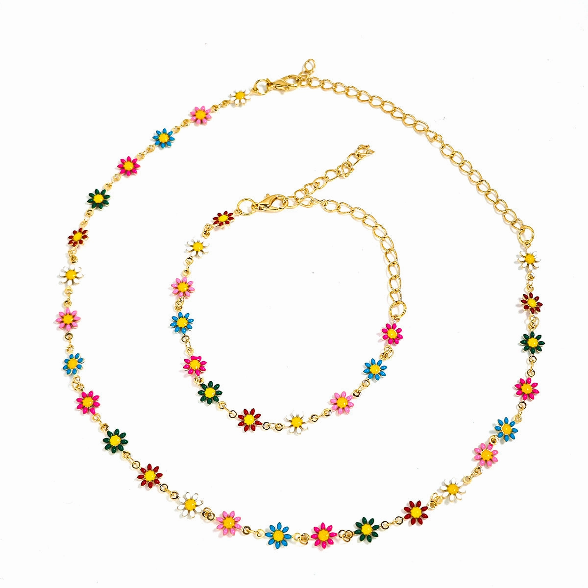 Wholesale Dopamine small fresh colorful flower necklace