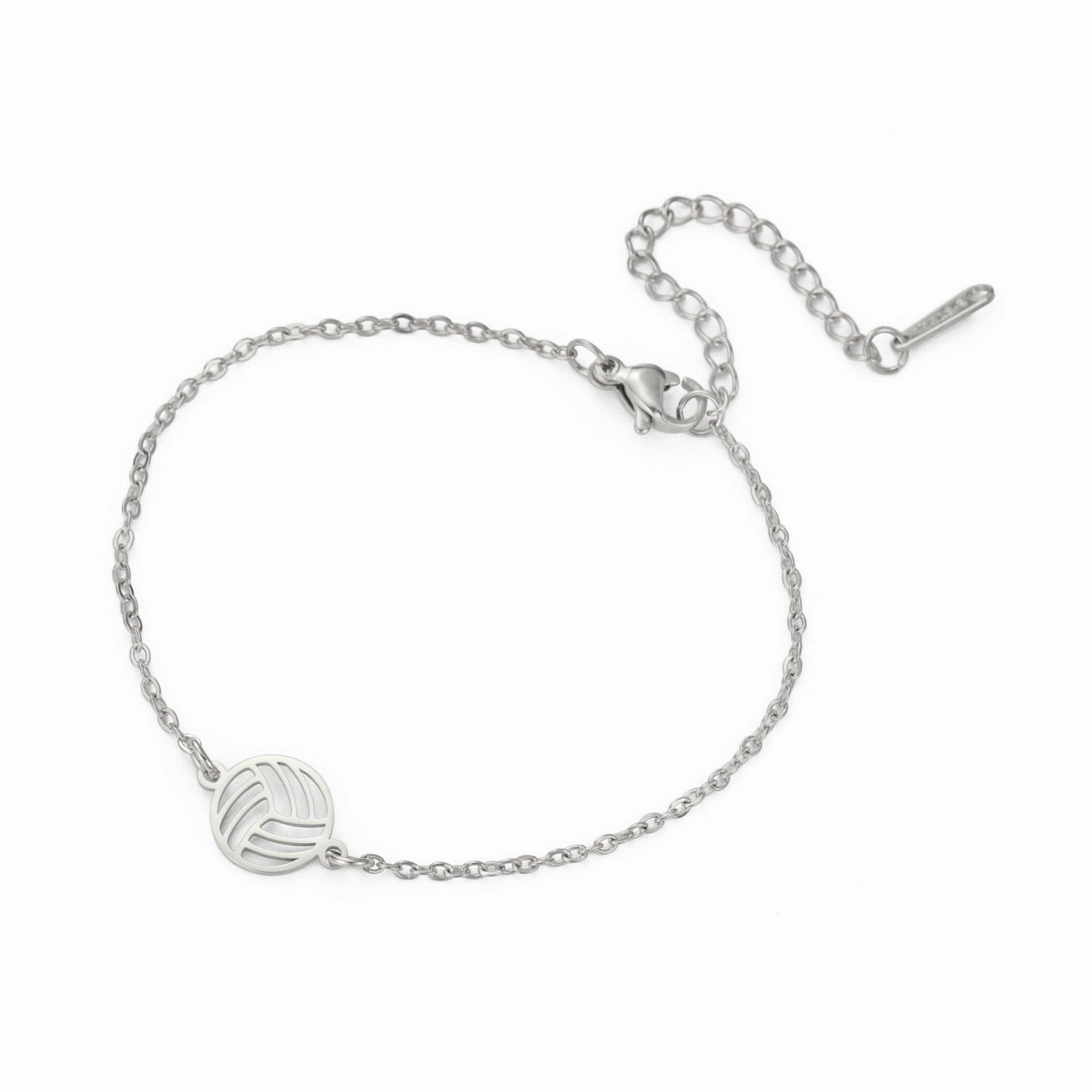Wholesale Double Hole Volleyball Basketball Pendant Stainless Steel Bracelet