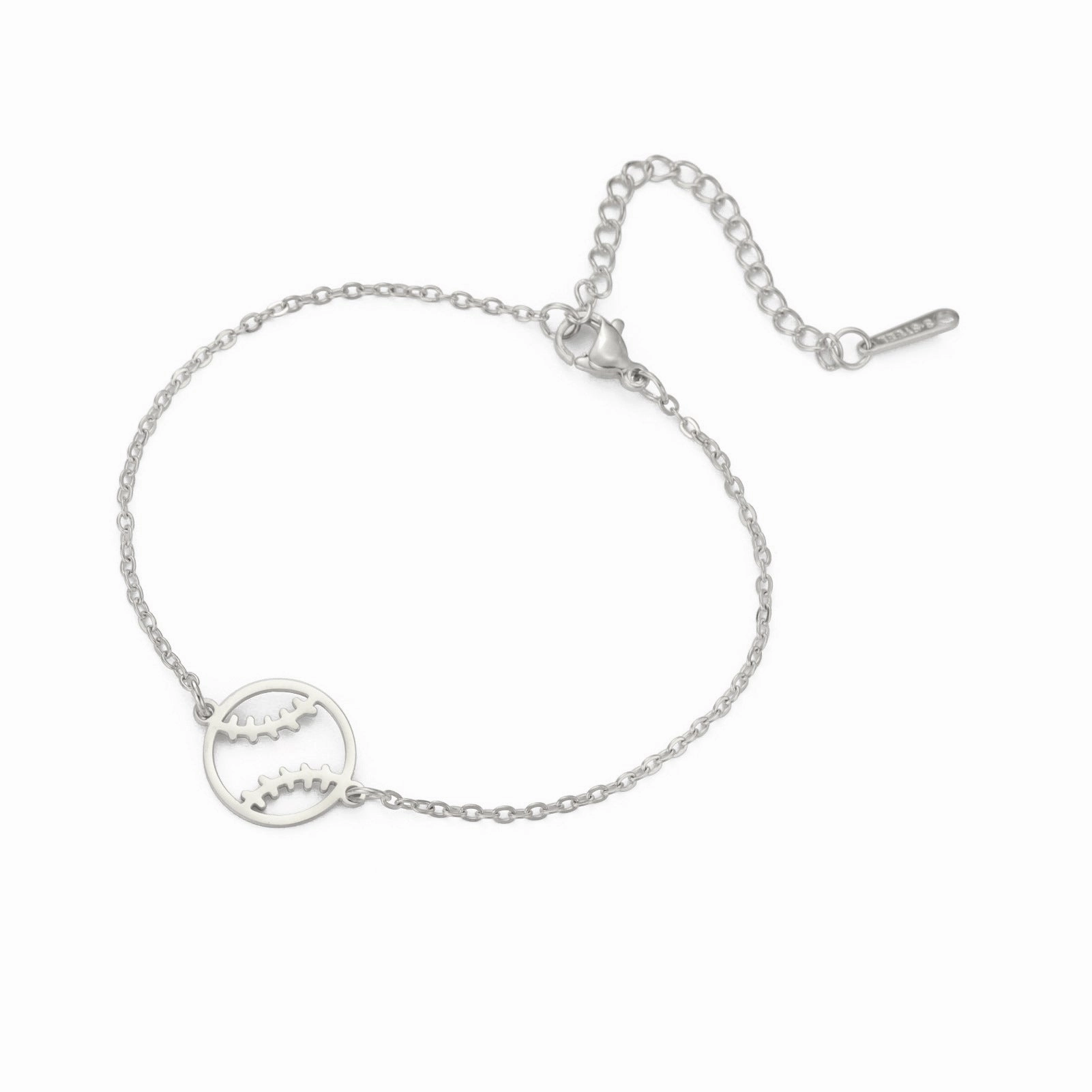 Wholesale Double Hole Volleyball Basketball Pendant Stainless Steel Bracelet
