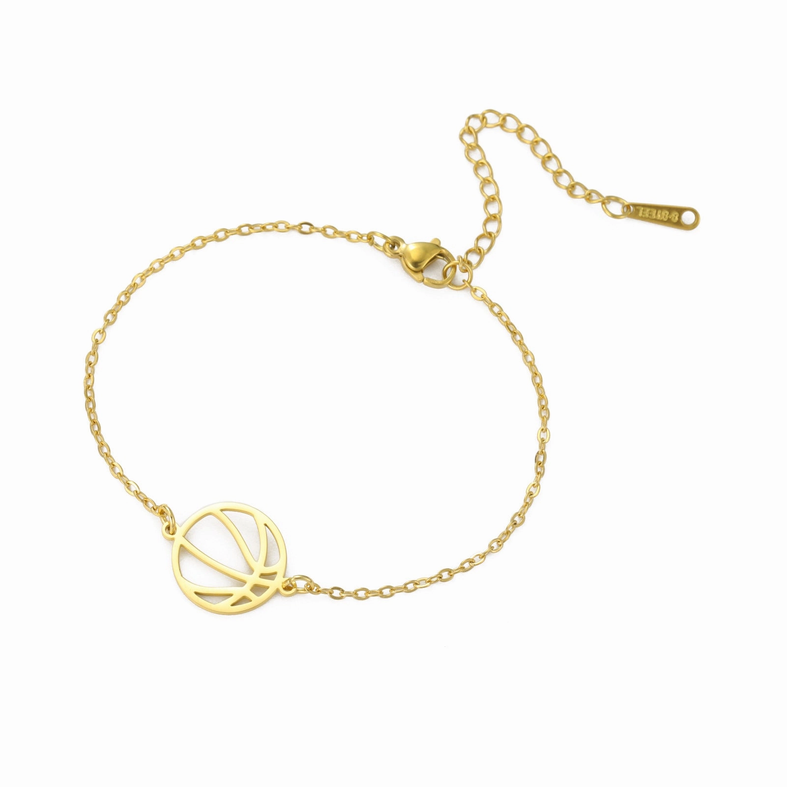 Wholesale Double Hole Volleyball Basketball Pendant Stainless Steel Bracelet