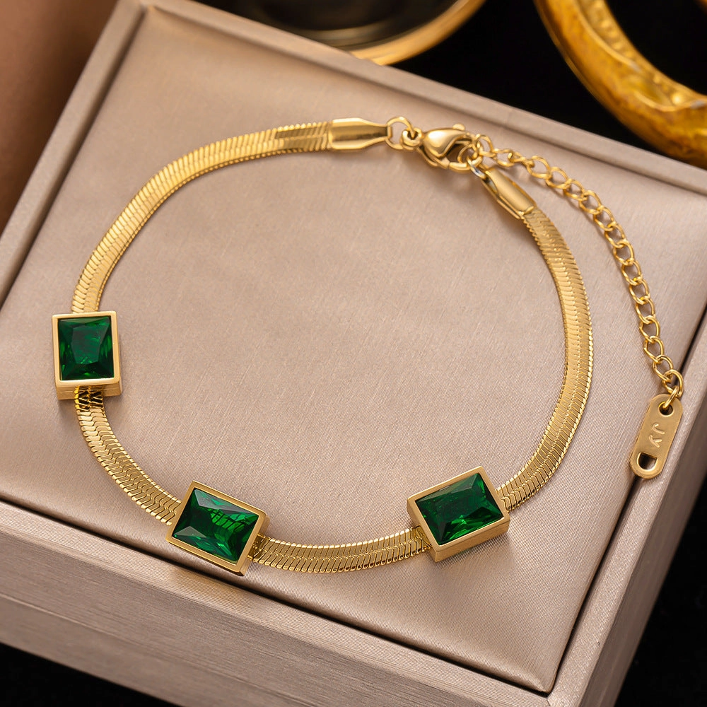 Wholesale Double Thick Chain Color Retaining Titanium Steel Bracelet