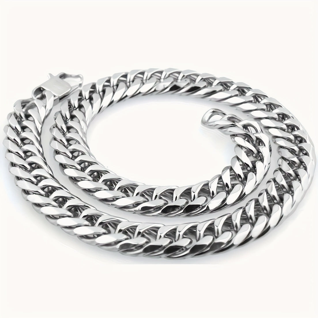 Wholesale Double woven Six sided Grinding Stainless Steel Coarse Style Non fading Titanium Steel Necklaces