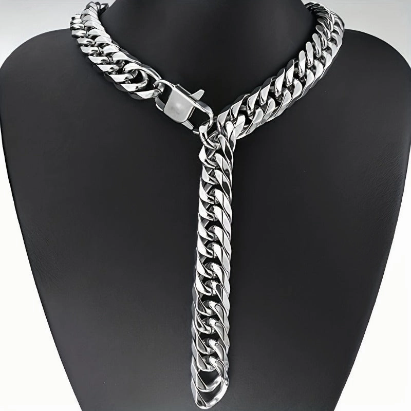 Wholesale Double woven Six sided Grinding Stainless Steel Coarse Style Non fading Titanium Steel Necklaces