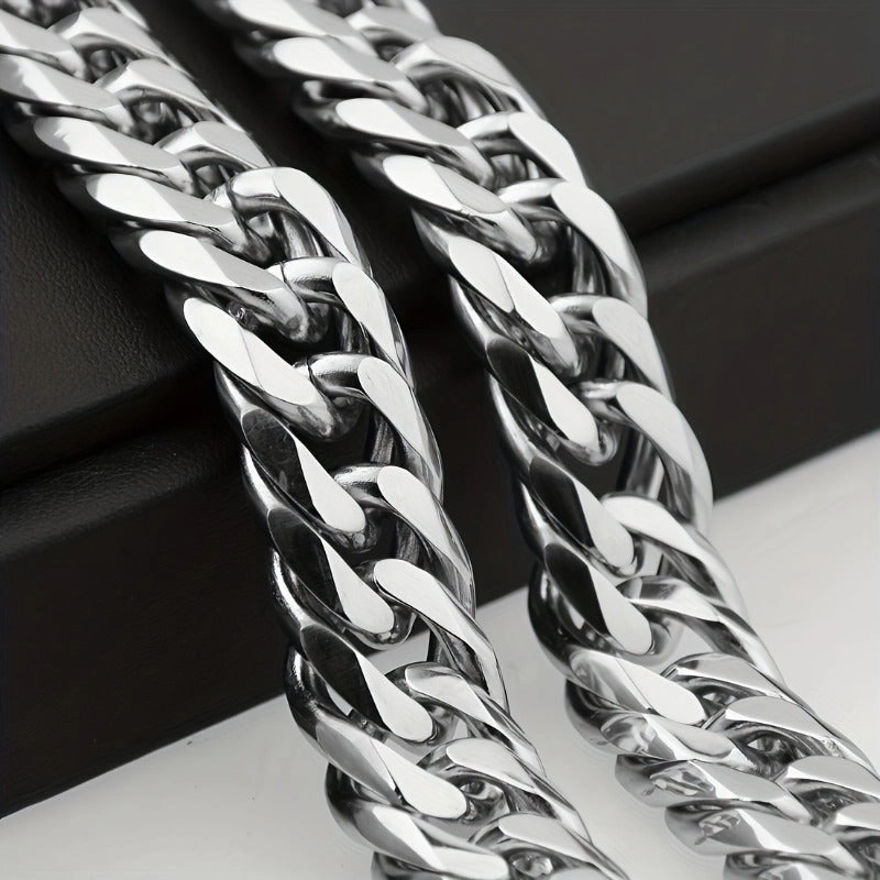 Wholesale Double woven Six sided Grinding Stainless Steel Coarse Style Non fading Titanium Steel Necklaces