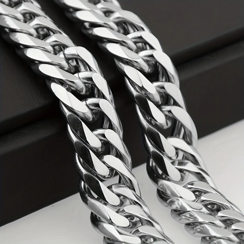 Wholesale Double woven Six sided Grinding Stainless Steel Coarse Style Non fading Titanium Steel Necklaces