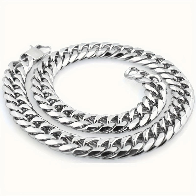 Wholesale Double woven Six sided Grinding Stainless Steel Coarse Style Non fading Titanium Steel Necklaces