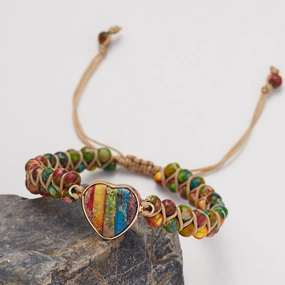Wholesale Double Wrap Love Emperor Stone Beads Bracelet