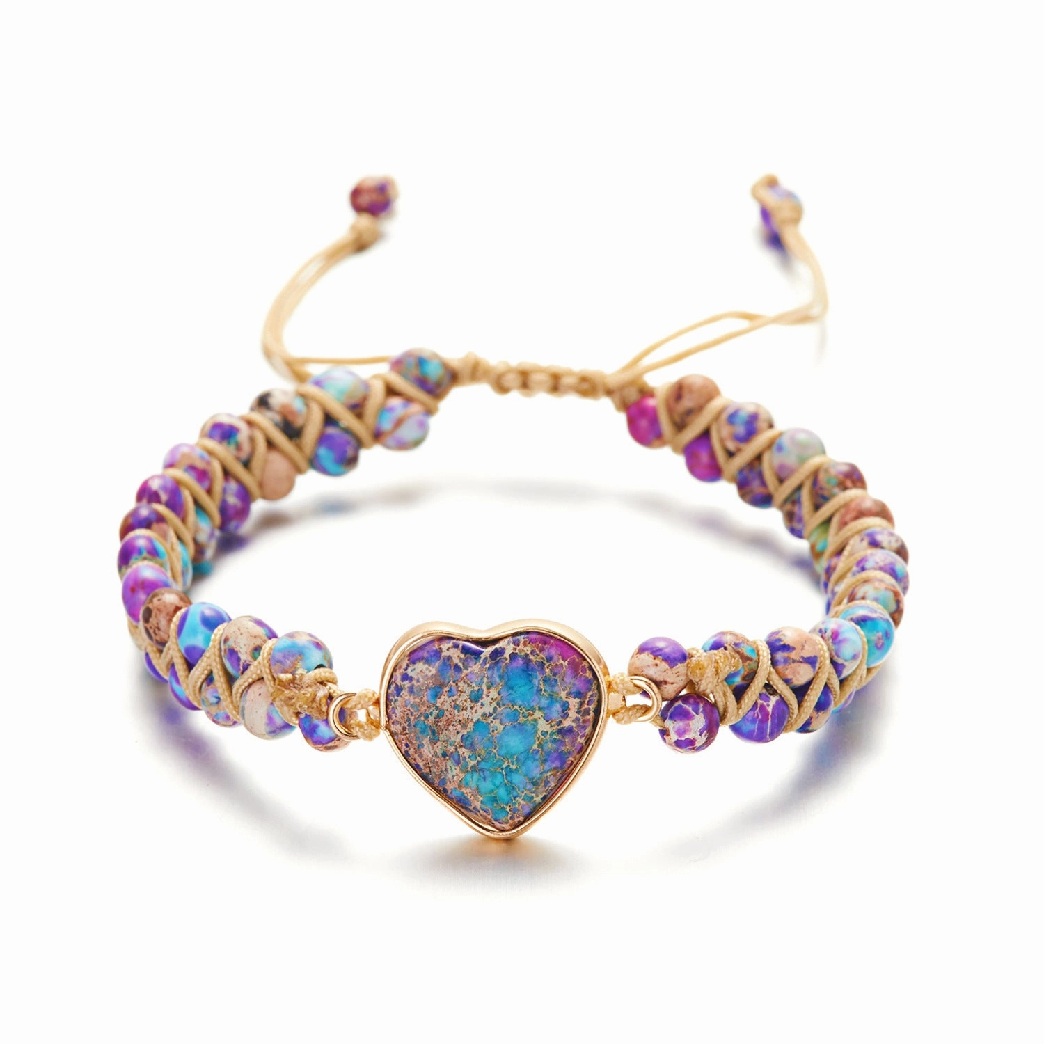 Wholesale Double Wrap Love Emperor Stone Beads Bracelet