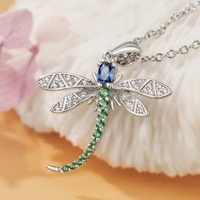 Wholesale Dragonfly Zircon Crystal Necklaces