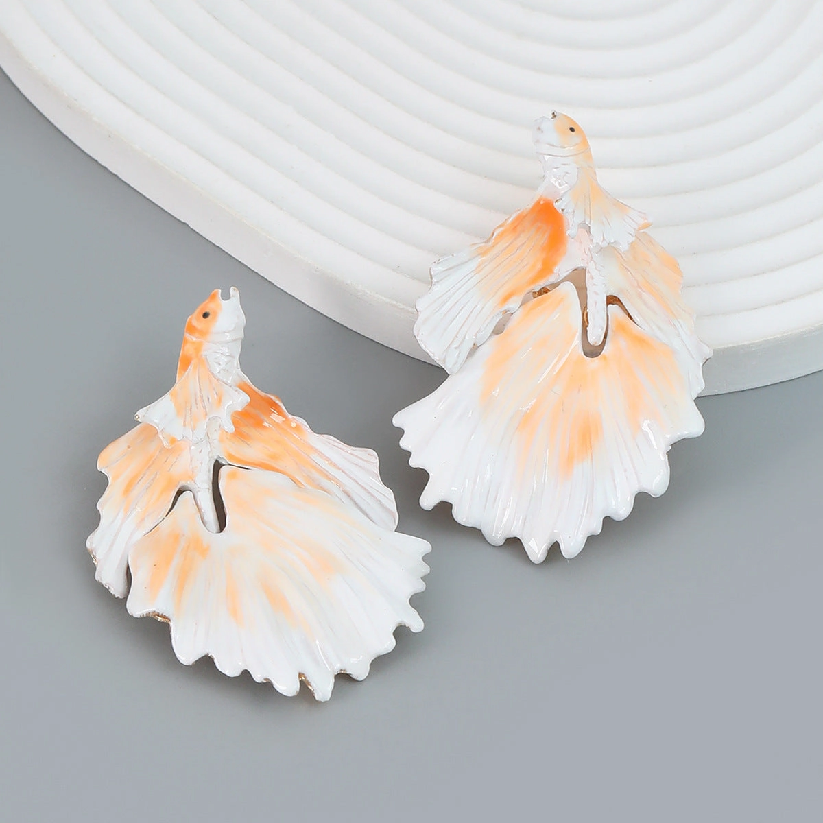 Wholesale Drip Oil Goldfish Alloy Earrings