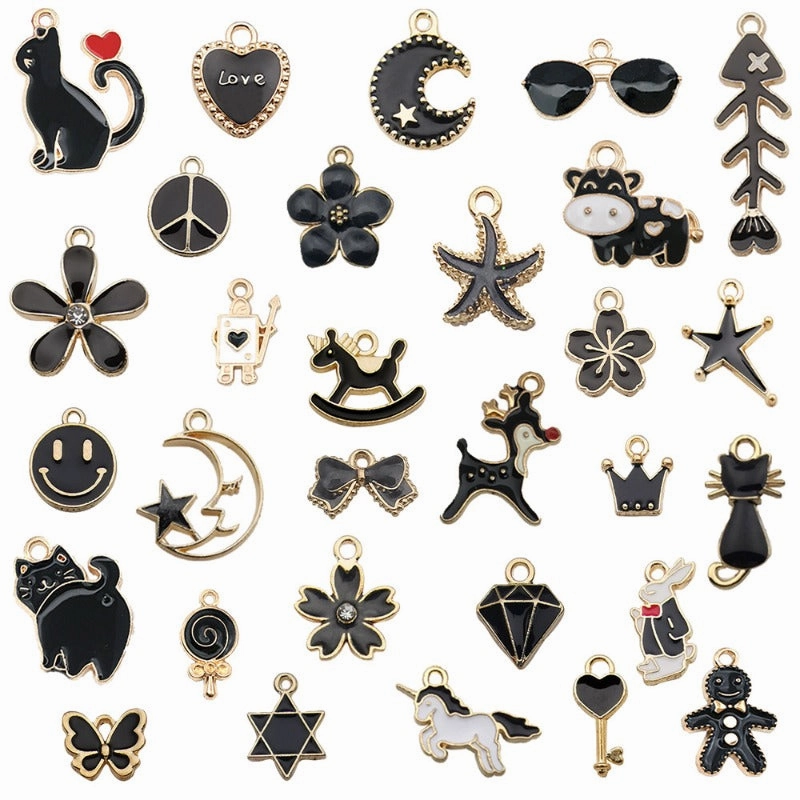 Wholesale Drip Oil Green Cartoon Plant Animal Alloy DIY Necklace Bracelet Pendant