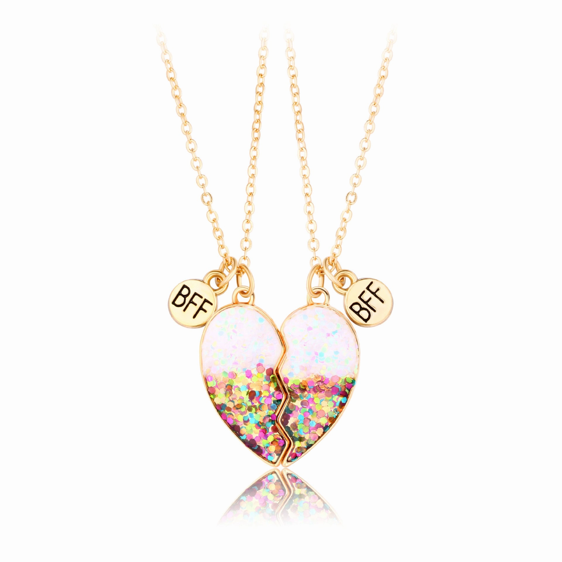 Wholesale Drip Oil Magnet Love Heart Pair Alloy Necklaces