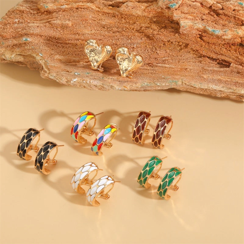 Wholesale Dripping Love Vintage Copper Plated 14K Real Gold Earrings