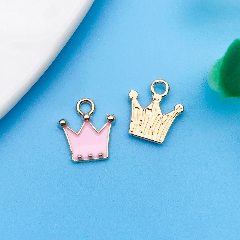Wholesale Dripping Oil Girl Heart Pink Cartoon Cute Alloy DIY Necklace Bracelet Pendant