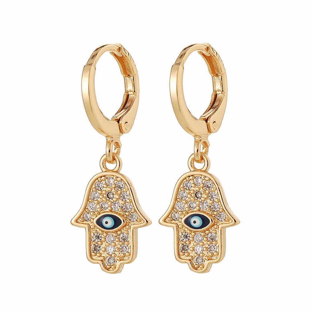 Wholesale Drops Oil Evil Eye Earrings