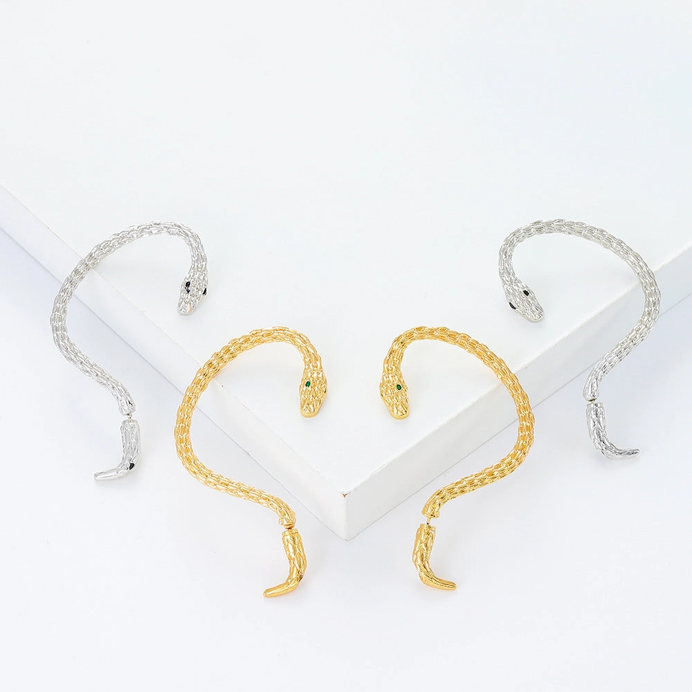 Wholesale Ear-hanging snake-shaped earrings punk retro exaggerated earrings