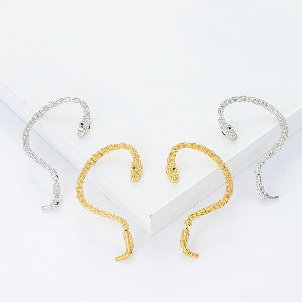 Wholesale Ear-hanging snake-shaped earrings punk retro exaggerated earrings