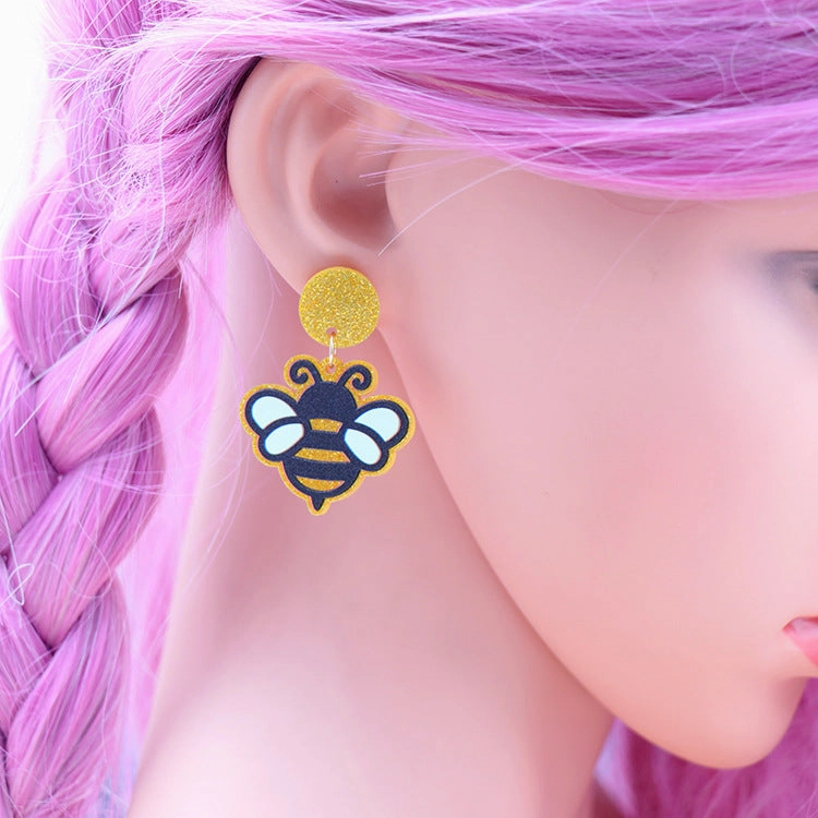 Wholesale Easter Bee Acrylic Earrings