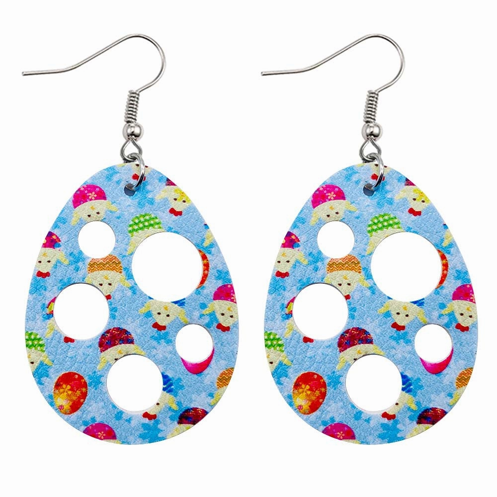 Wholesale Easter Cutout Leatherette Earrings