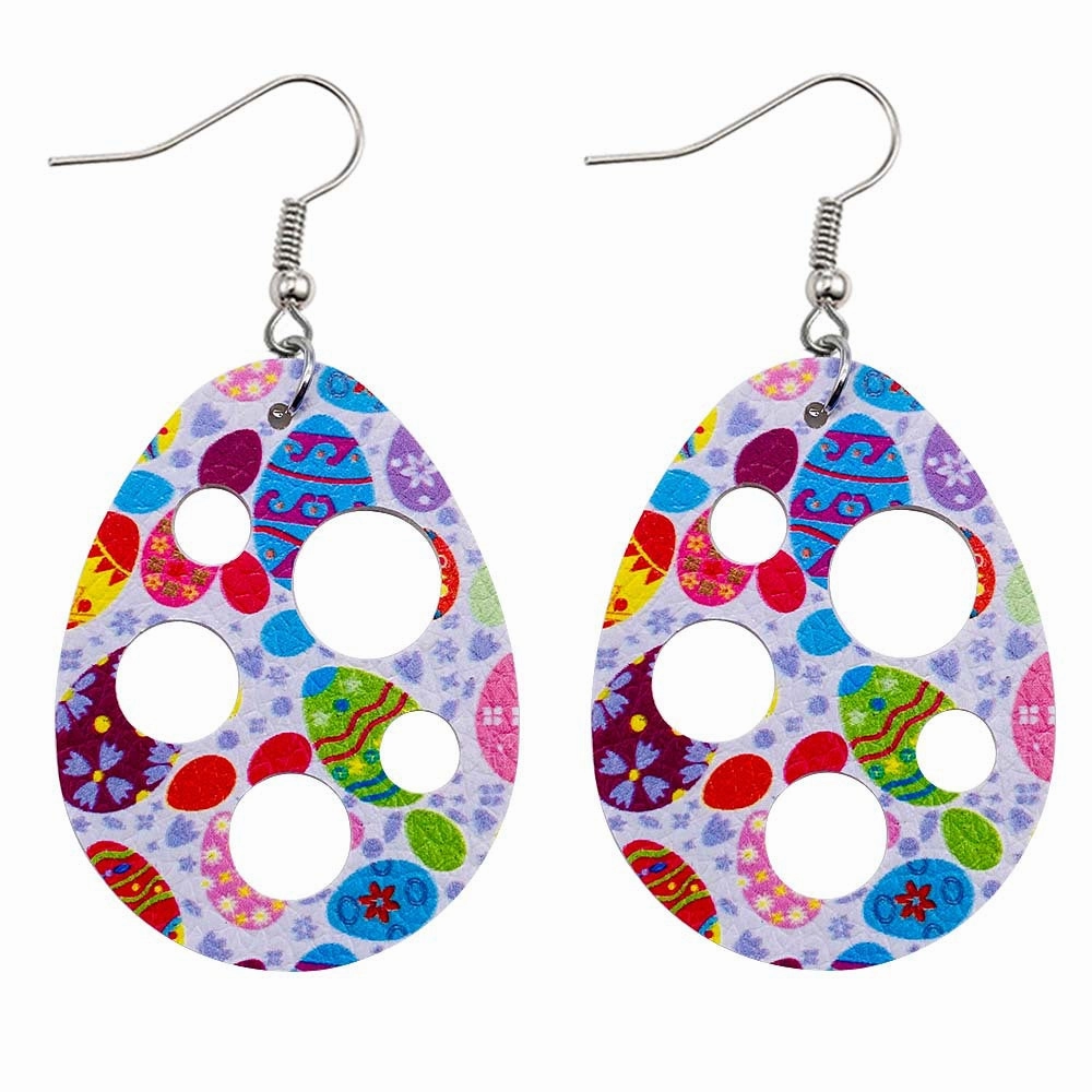 Wholesale Easter Cutout Leatherette Earrings