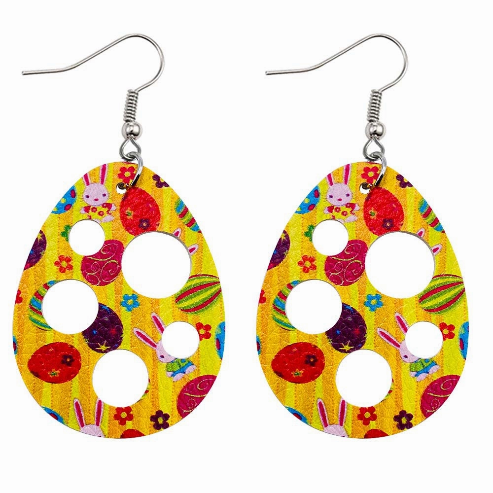 Wholesale Easter Cutout Leatherette Earrings
