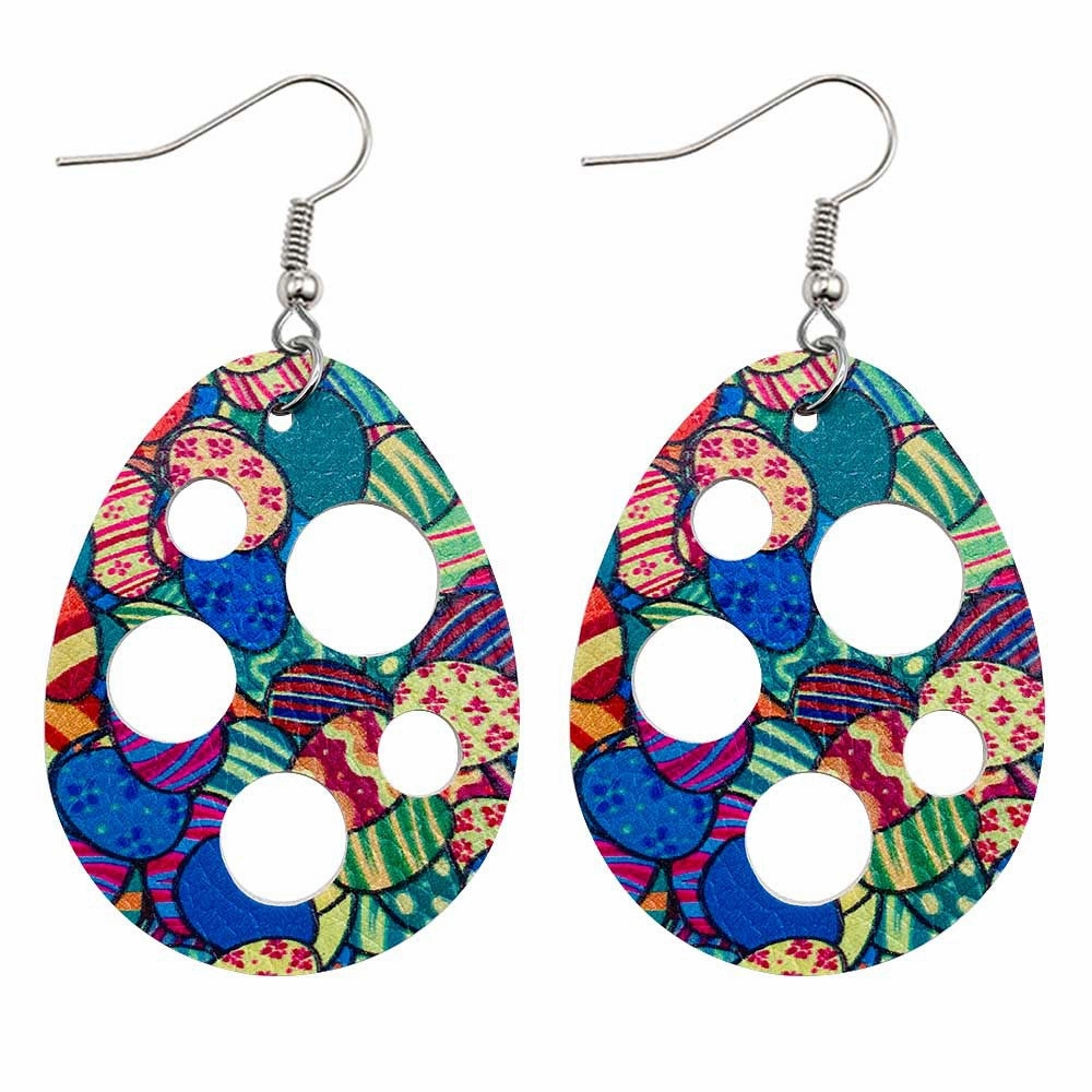 Wholesale Easter Cutout Leatherette Earrings