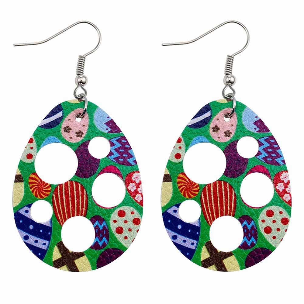 Wholesale Easter Cutout Leatherette Earrings