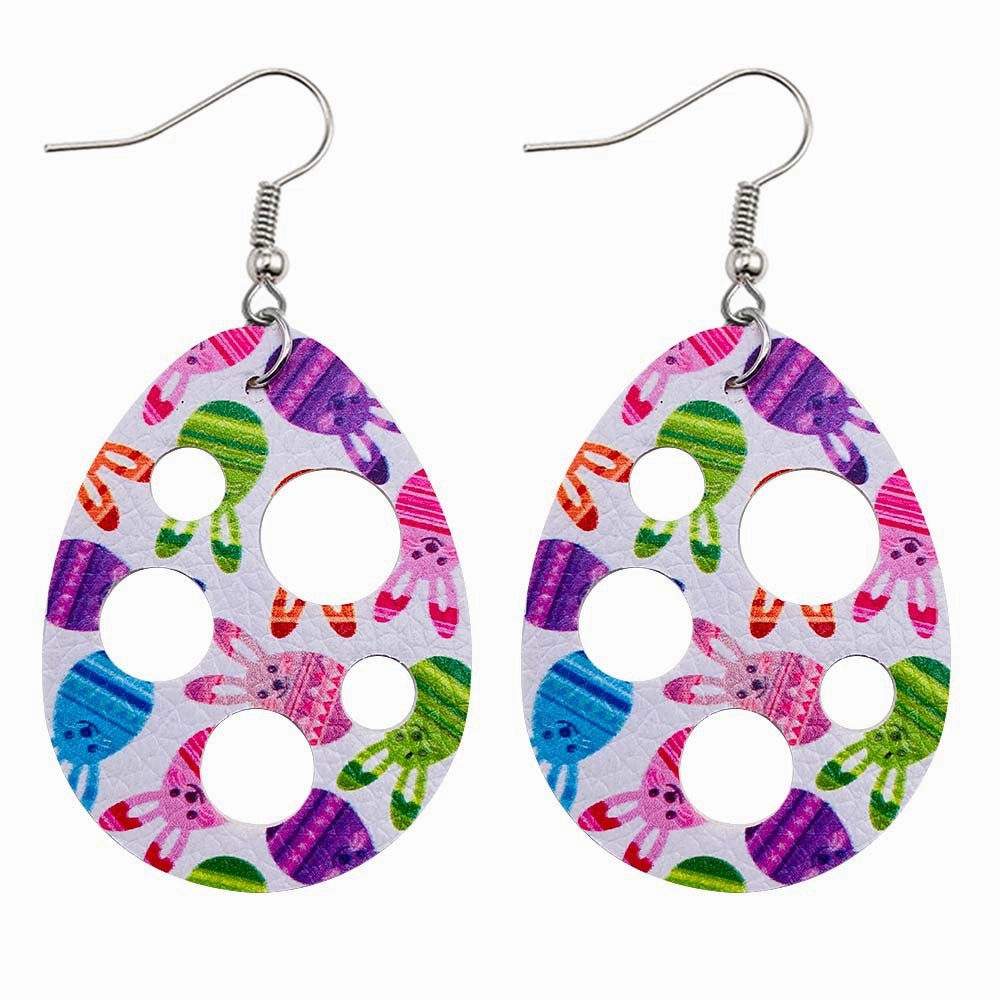 Wholesale Easter Cutout Leatherette Earrings
