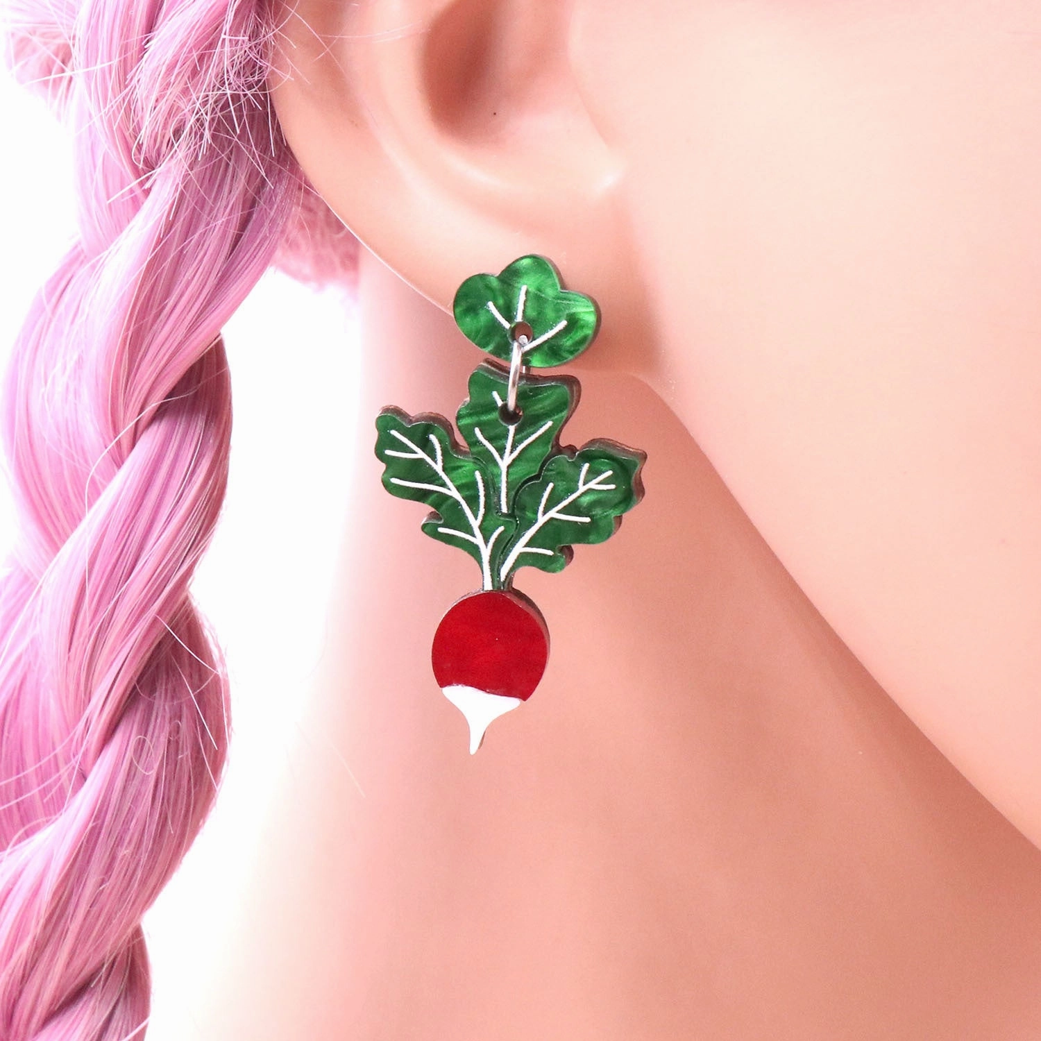 Wholesale Easter Fruit Radish Acrylic Earrings
